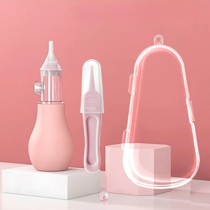 Set Aspirator Nazal pentru Copii, Flippy, Manual, Anti-Reflux, cu Pompita, Usor de Curatat, Varf din Silicon, 11.2x4cm, Roz-1