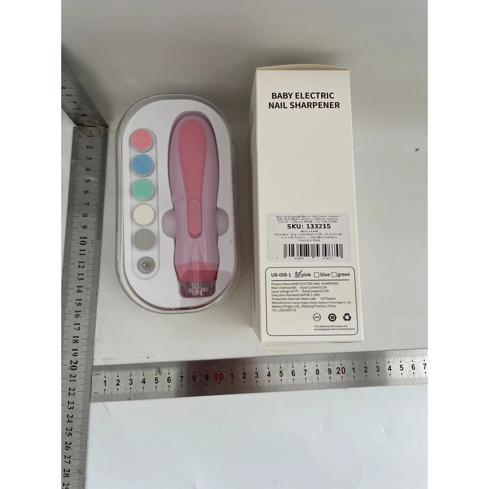 Set Pila Electrica pentru Copii si Bebelusi, Flippy, ABS, 6 Accesorii, cu Lumina LED, Roz-1