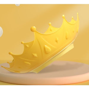 Protectie Baie Pentru Copii Impotriva Samponului, Fippy, Model Coroana, Dimensiune ajustabila, Durabil, Usor de curatat, De protectie la dus, baie, TPE+PP, Galbena-0