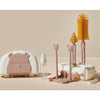 Set Portabil cu Suport de Spalare/ Uscare Biberoane, Flippy, Perii de Silicon pentru Curatarea Tetinelor, Suzetelor, Paharelor si Biberoanelor, Cutie Multifunctionala, Model Ursulet, Maro-0