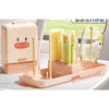 Set Portabil cu Suport de Spalare/ Uscare Biberoane, Flippy, Perii de Silicon pentru Curatarea Tetinelor, Suzetelor, Paharelor si Biberoanelor, Cutie Multifunctionala, Model Animat, Roz-0