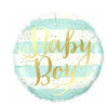 Balon din folie Baby Boy inscripție aurie 18 inch-0