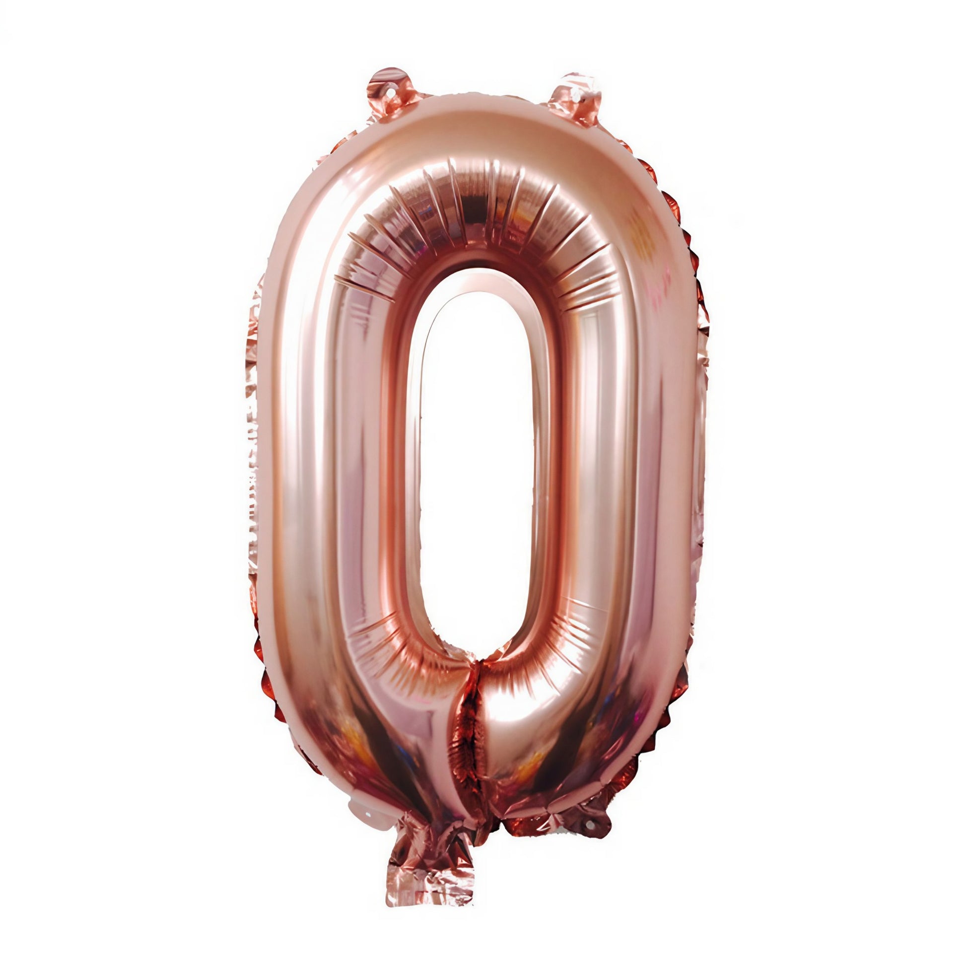 Balon din Folie Flippy, Cifra 0, 81 cm, Pentru Aer sau Heliu, Roz Auriu-0