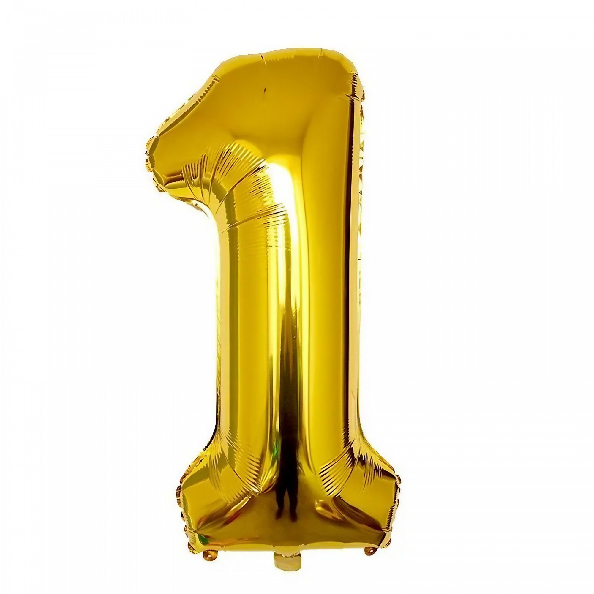 Balon din Folie Flippy, Cifra 1, 81 cm, Pentru Aer sau Heliu, Auriu-0