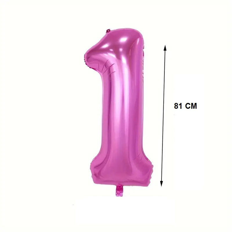 Balon din Folie Flippy, Cifra 1, 81 cm, Pentru Aer sau Heliu, Mov-1