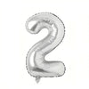 Balon din Folie Flippy, Cifra 2, 81 cm, Pentru Aer sau Heliu, Argintiu-0