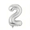 Balon din Folie Flippy, Cifra 2, 81 cm, Pentru Aer sau Heliu, Argintiu-0