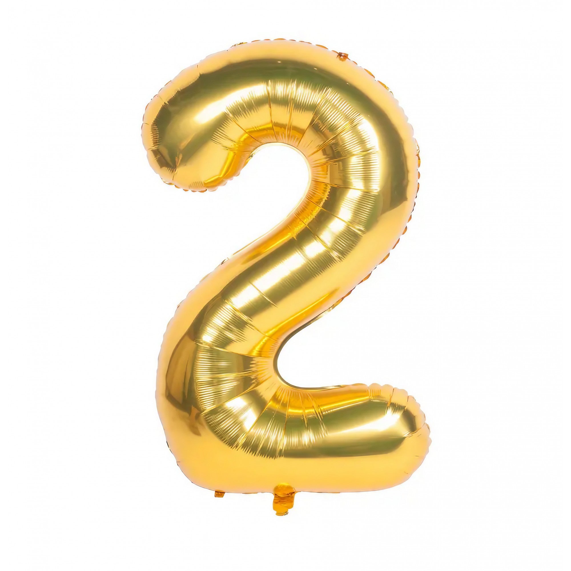 Balon din Folie Flippy, Cifra 2, 81 cm, Pentru Aer sau Heliu, Auriu-0