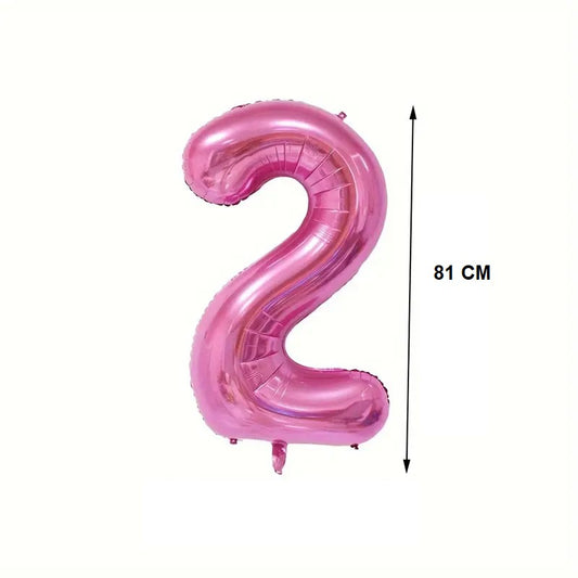 Balon din Folie Flippy, Cifra 2, 81 cm, Pentru Aer sau Heliu, Mov-1