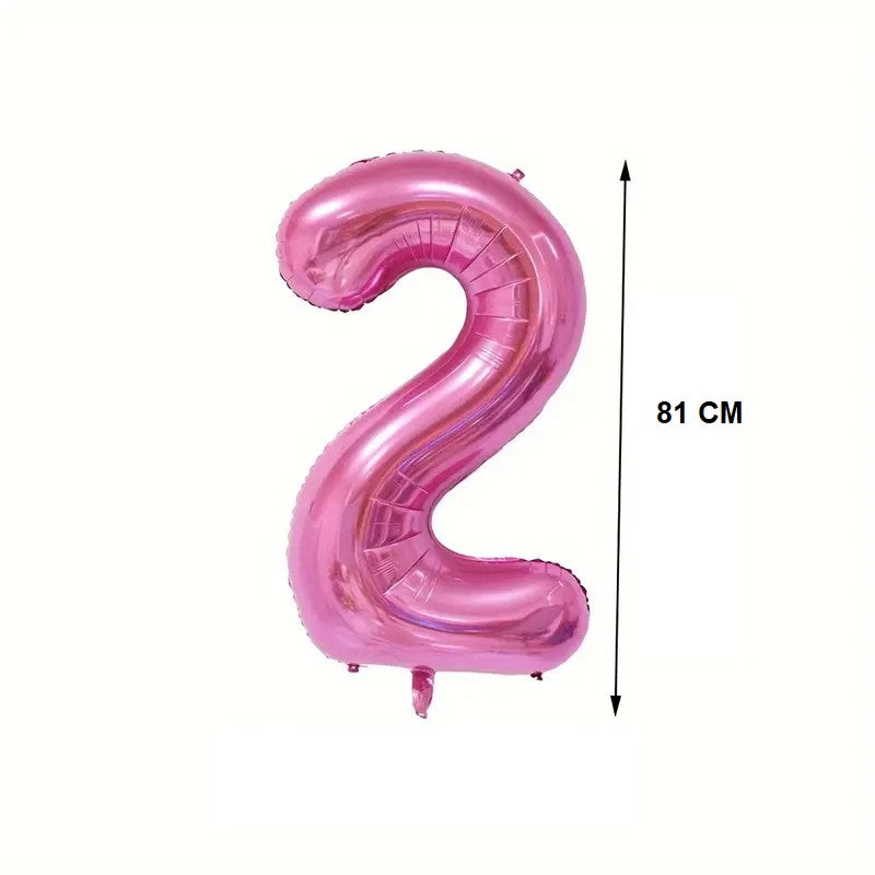 Balon din Folie Flippy, Cifra 2, 81 cm, Pentru Aer sau Heliu, Mov-1