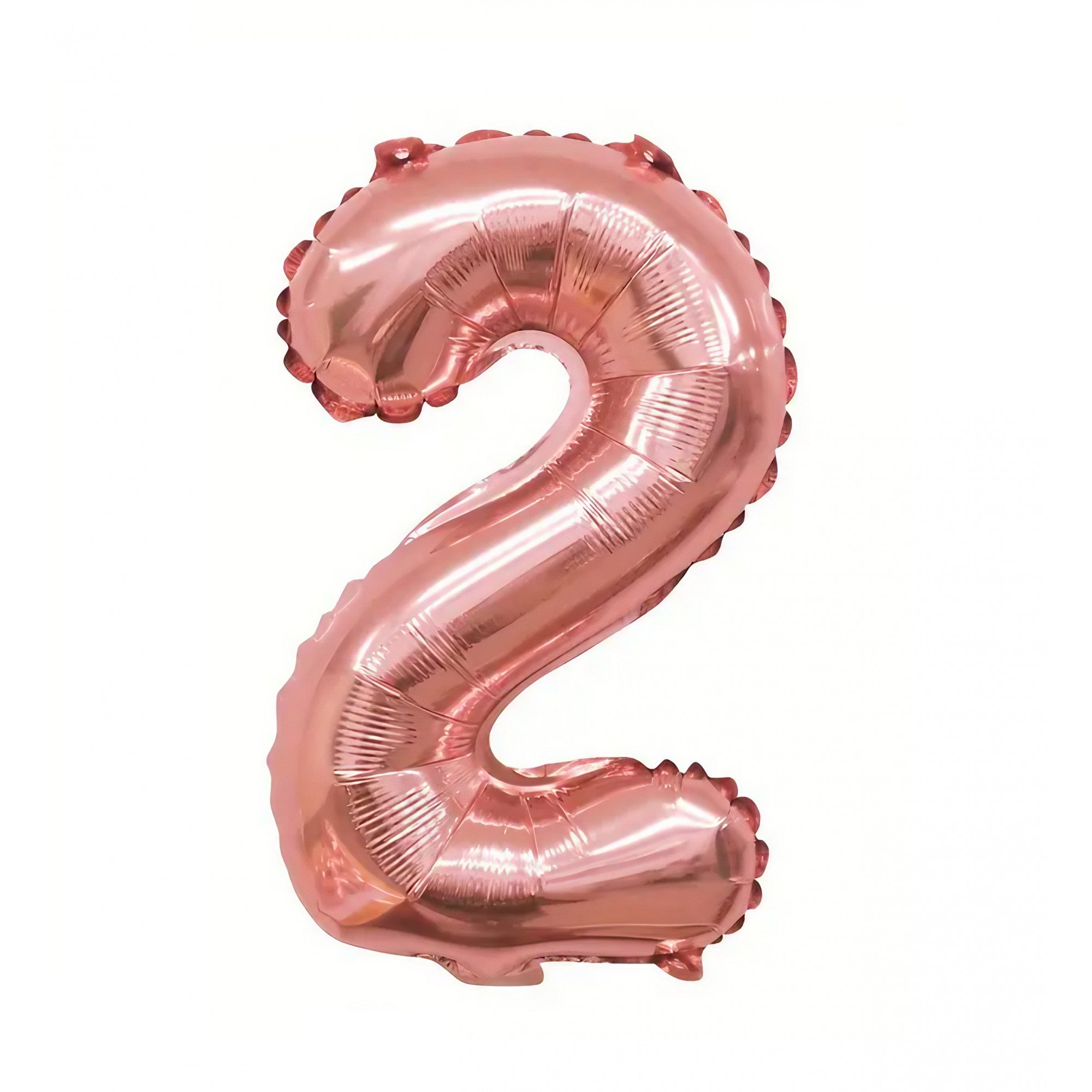 Balon din Folie Flippy, Cifra 2, 81 cm, Pentru Aer sau Heliu, Roz Auriu-0