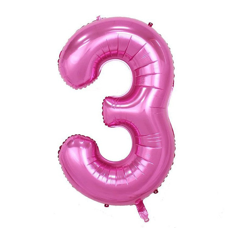 Balon din Folie Flippy, Cifra 3, 81 cm, Pentru Aer sau Heliu, Mov-0