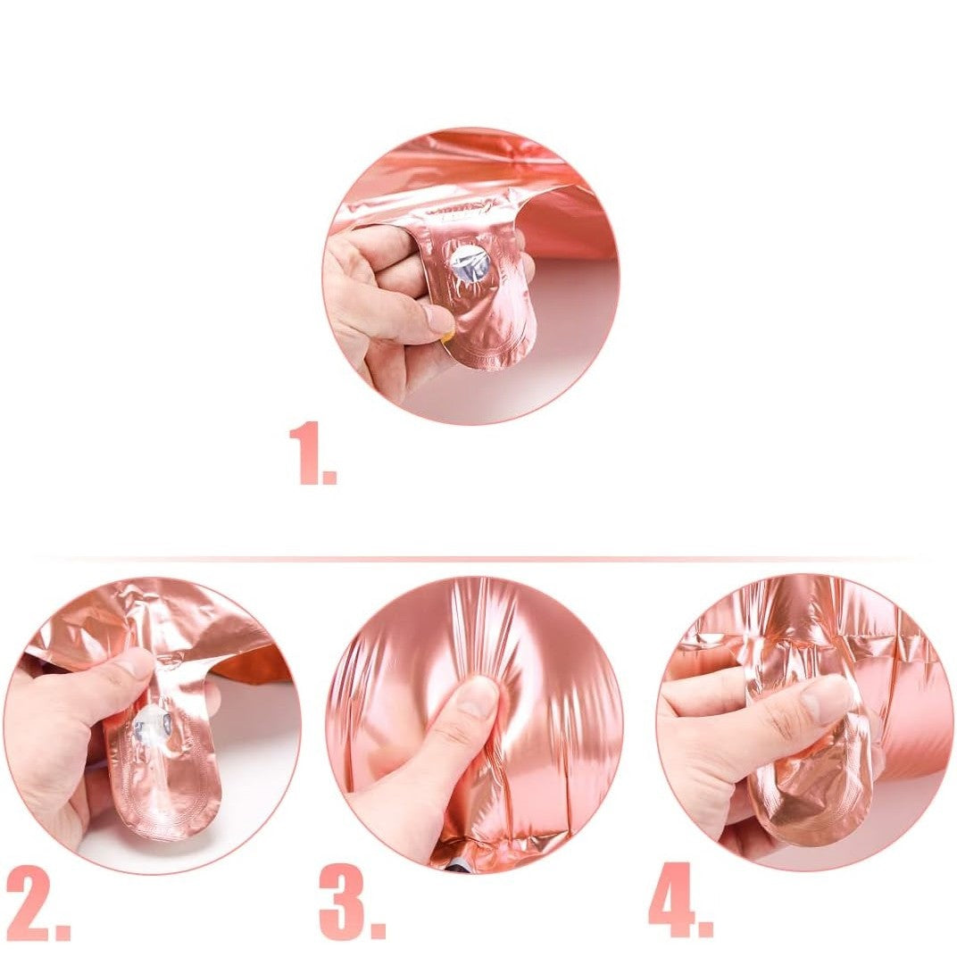 Balon din Folie Flippy, Cifra 3, 81 cm, Pentru Aer sau Heliu, Roz Auriu-2