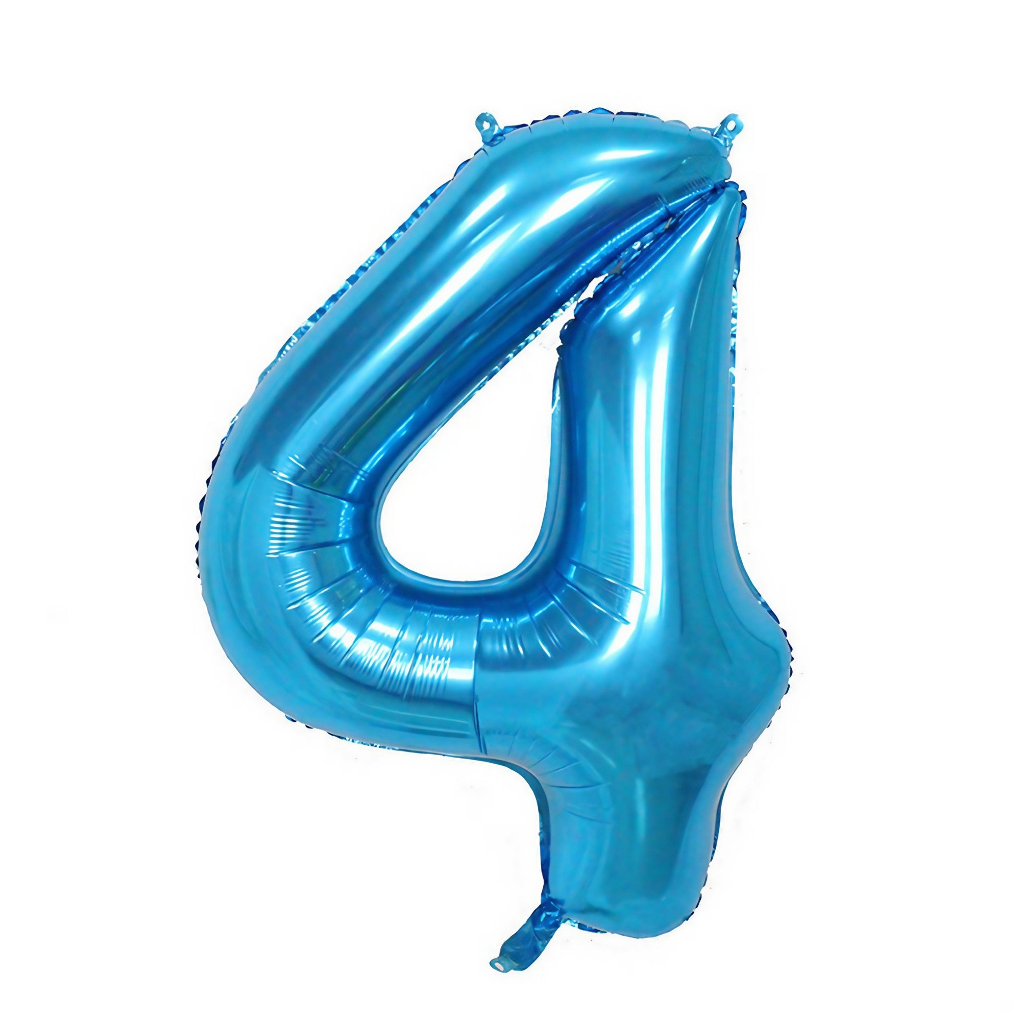 Balon din Folie Flippy, Cifra 4, 81 cm, Pentru Aer sau Heliu, Albastru-0