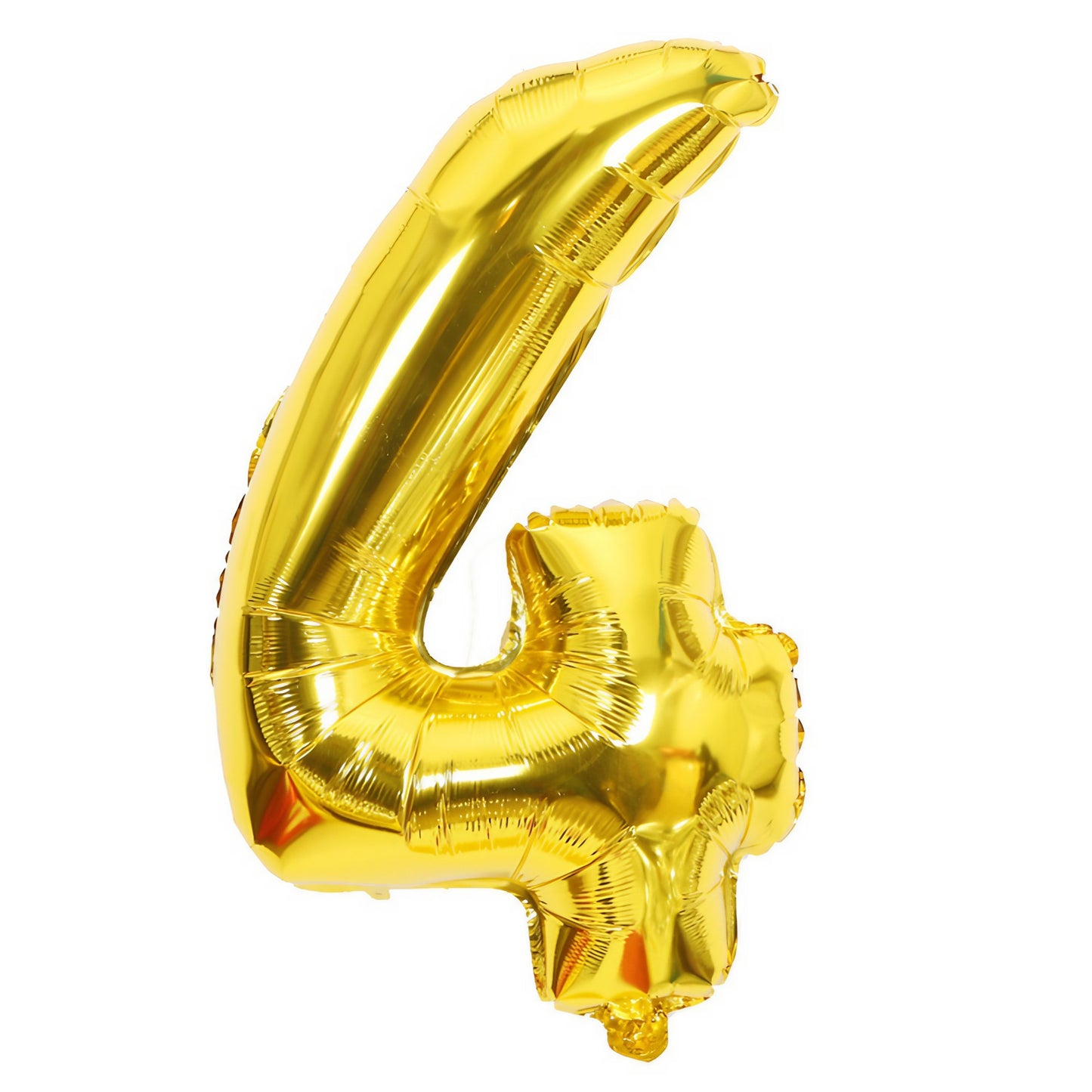 Balon din Folie Flippy, Cifra 4, 81 cm, Pentru Aer sau Heliu, Auriu-0