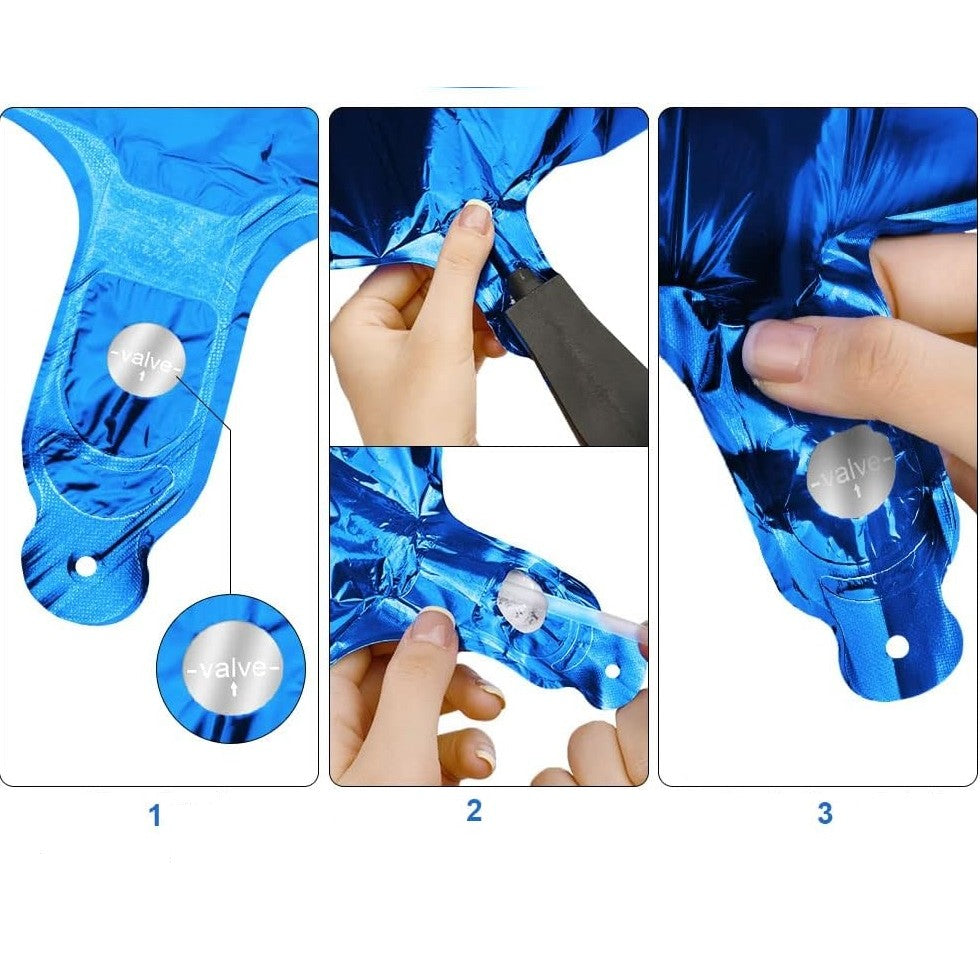 Balon din Folie Flippy, Cifra 5, 81 cm, Pentru Aer sau Heliu, Bulk, Albastru-3