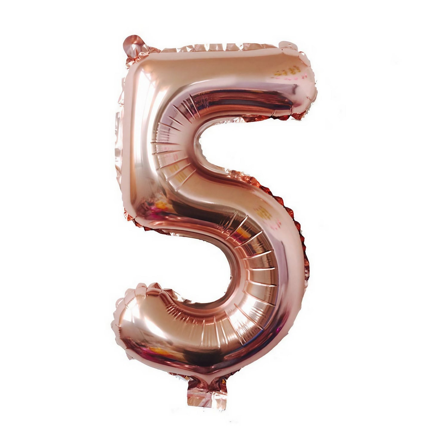 Balon din Folie Flippy, Cifra 5, 81 cm, Pentru Aer sau Heliu, Roz Auriu-0