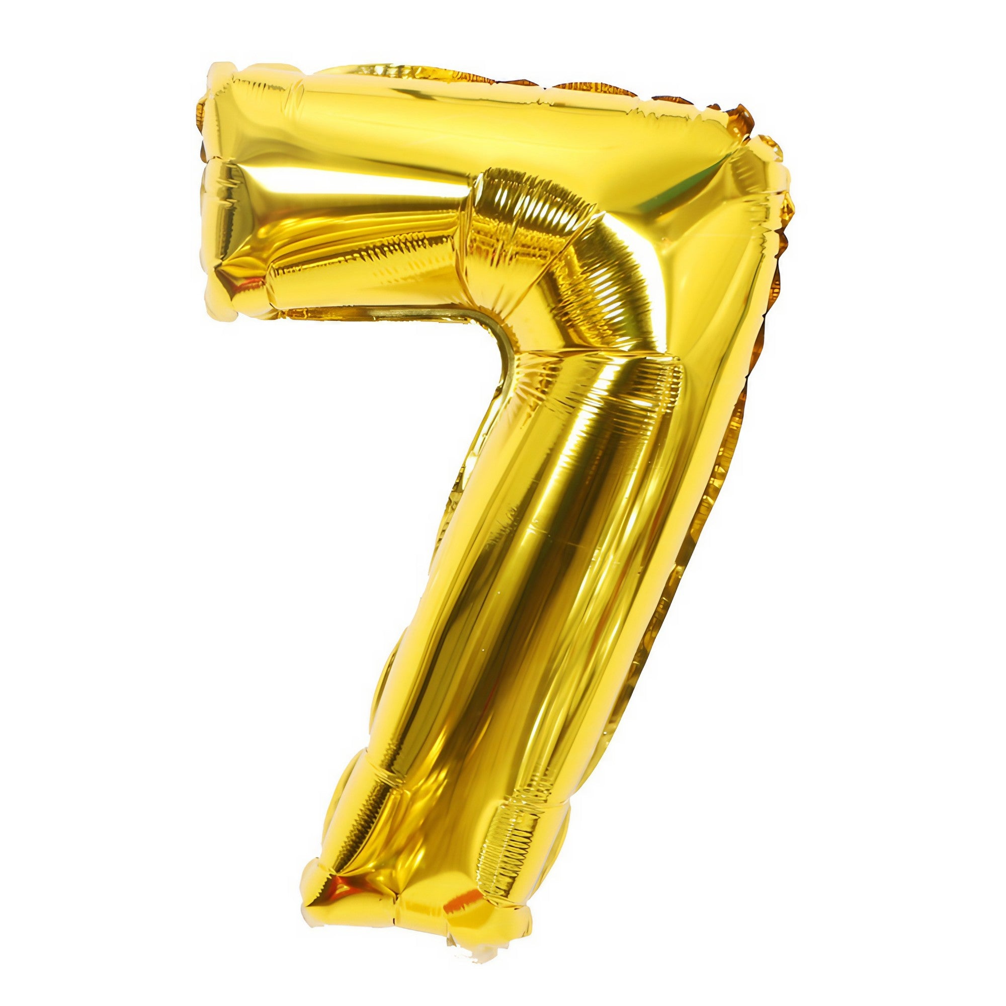Balon din Folie Flippy, Cifra 7, 81 cm, Pentru Aer sau Heliu, Auriu-0