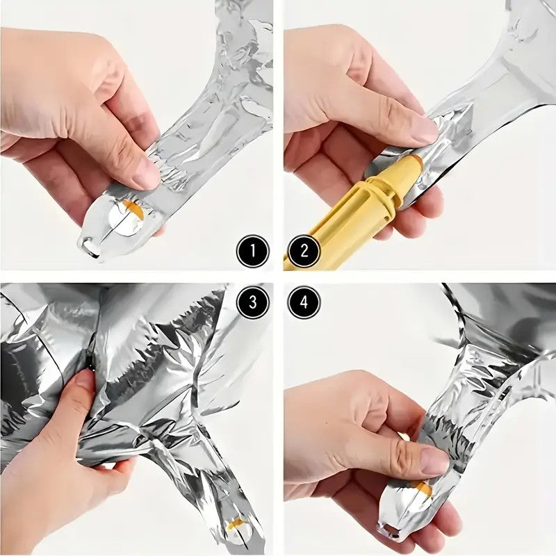 Balon din Folie Flippy, Cifra 8, 81 cm, Pentru Aer sau Heliu, Argintiu-5