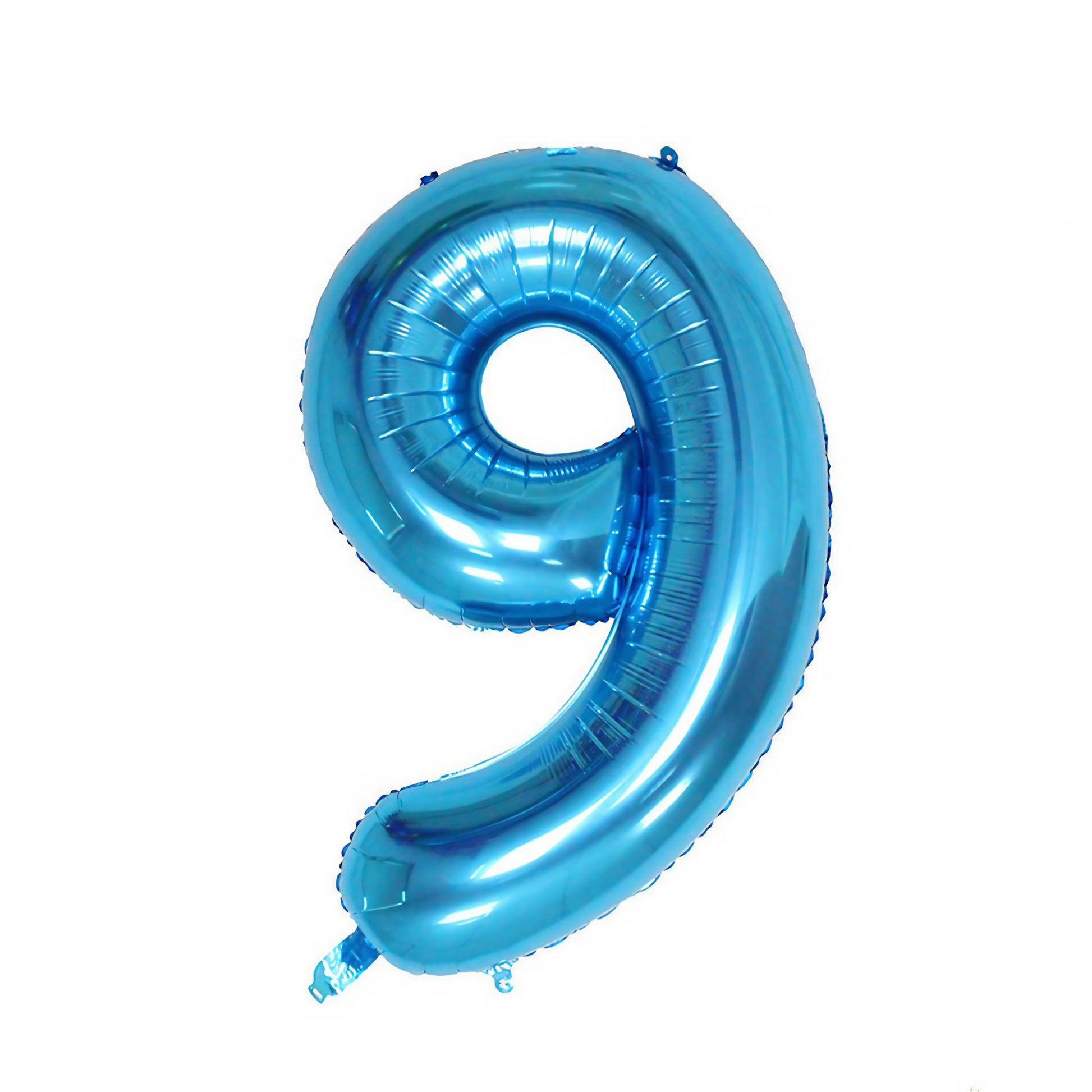 Balon din Folie Flippy, Cifra 9, 81 cm, Pentru Aer sau Heliu, Albastru-0