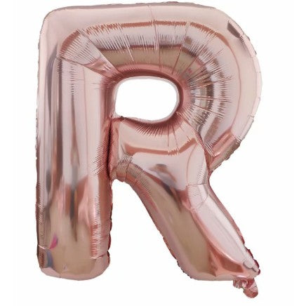 Balon din folie metalizata, 100 cm, Rose Gold, Litera R-0