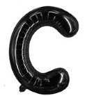 Balon din folie metalizata, 40 cm, Negru, Litera C-0