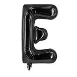 Balon din folie metalizata, 40 cm, Negru, Litera E-0