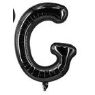 Balon din folie metalizata, 40 cm, Negru, Litera G-0