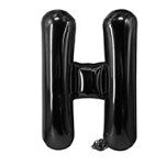 Balon din folie metalizata, 40 cm, Negru, Litera H-0