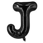 Balon din folie metalizata, 40 cm, Negru, Litera J-0