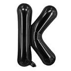 Balon din folie metalizata, 40 cm, Negru, Litera K-0