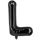 Balon din folie metalizata, 40 cm, Negru, Litera L-0