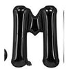 Balon din folie metalizata, 40 cm, Negru, Litera M-0