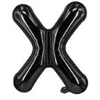 Balon din folie metalizata, 40 cm, Negru, Litera X-0
