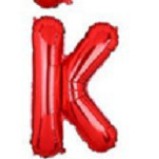 Balon din folie metalizata, 40 cm, Rosu, Litera K-0