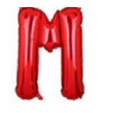 Balon din folie metalizata, 40 cm, Rosu, Litera M-0
