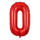 Balon din folie metalizata, 40 cm, Rosu, Litera O-0