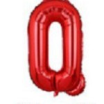 Balon din folie metalizata, 40 cm, Rosu, Litera Q-0