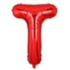 Balon din folie metalizata, 40 cm, Rosu, Litera T-0