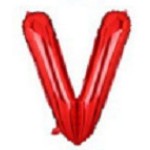 Balon din folie metalizata, 40 cm, Rosu, Litera V-0