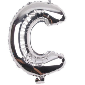 Balon din folie metalizata, 80 cm, Argintiu, Litera C-0