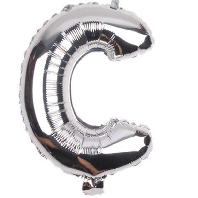 Balon din folie metalizata, 80 cm, Argintiu, Litera C-0