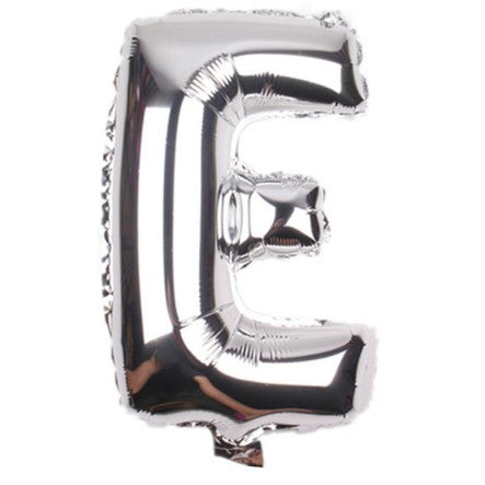 Balon din folie metalizata, 80 cm, Argintiu, Litera E-0