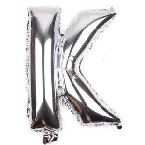 Balon din folie metalizata, 80 cm, Argintiu, Litera K-0