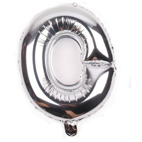Balon din folie metalizata, 80 cm, Argintiu, Litera O-0