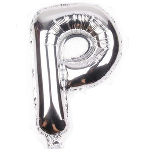 Balon din folie metalizata, 80 cm, Argintiu, Litera P-0
