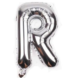 Balon din folie metalizata, 80 cm, Argintiu, Litera R-0