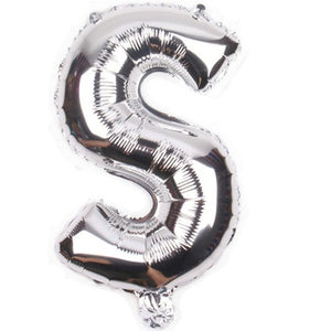 Balon din folie metalizata, 80 cm, Argintiu, Litera S-0