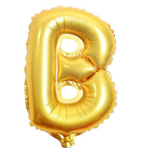 Balon din folie metalizata, Flippy, 80 cm, Auriu,  Ambalaj Individual, Pai Inclus, Litera B-0
