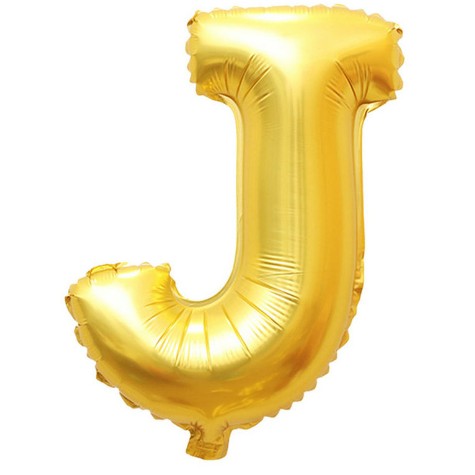 Balon din folie metalizata, 80 cm, Auriu, Litera J-0